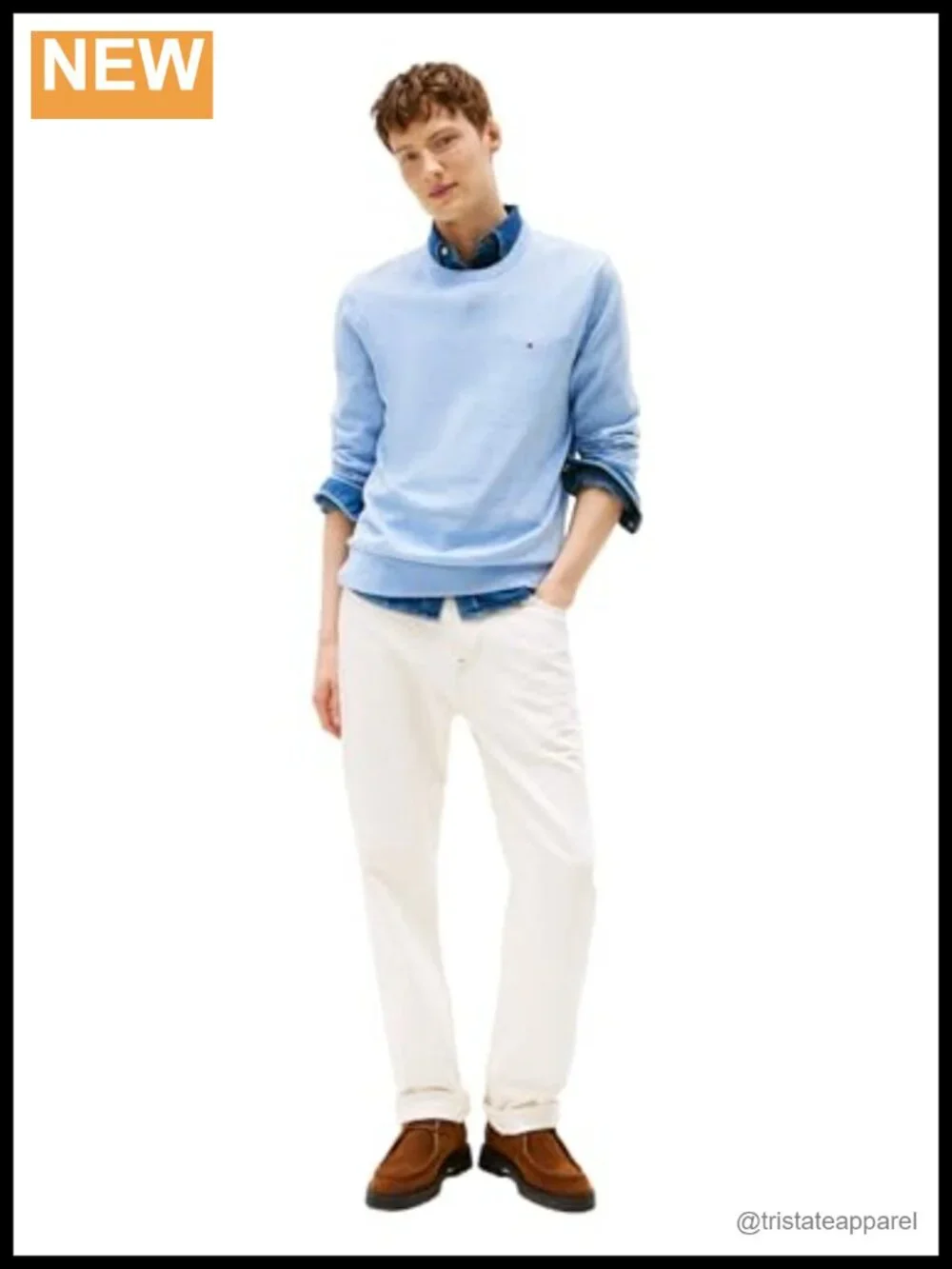 Men's Cotton Solid Crewneck Sweater Lightweight Pullover